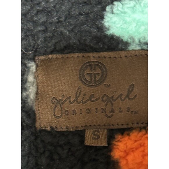 Girlie Girl CC Sherpa Pullover Jacket 1/4 Zip Up Black Polka Dot Size‎ Small - Picture 10 of 11